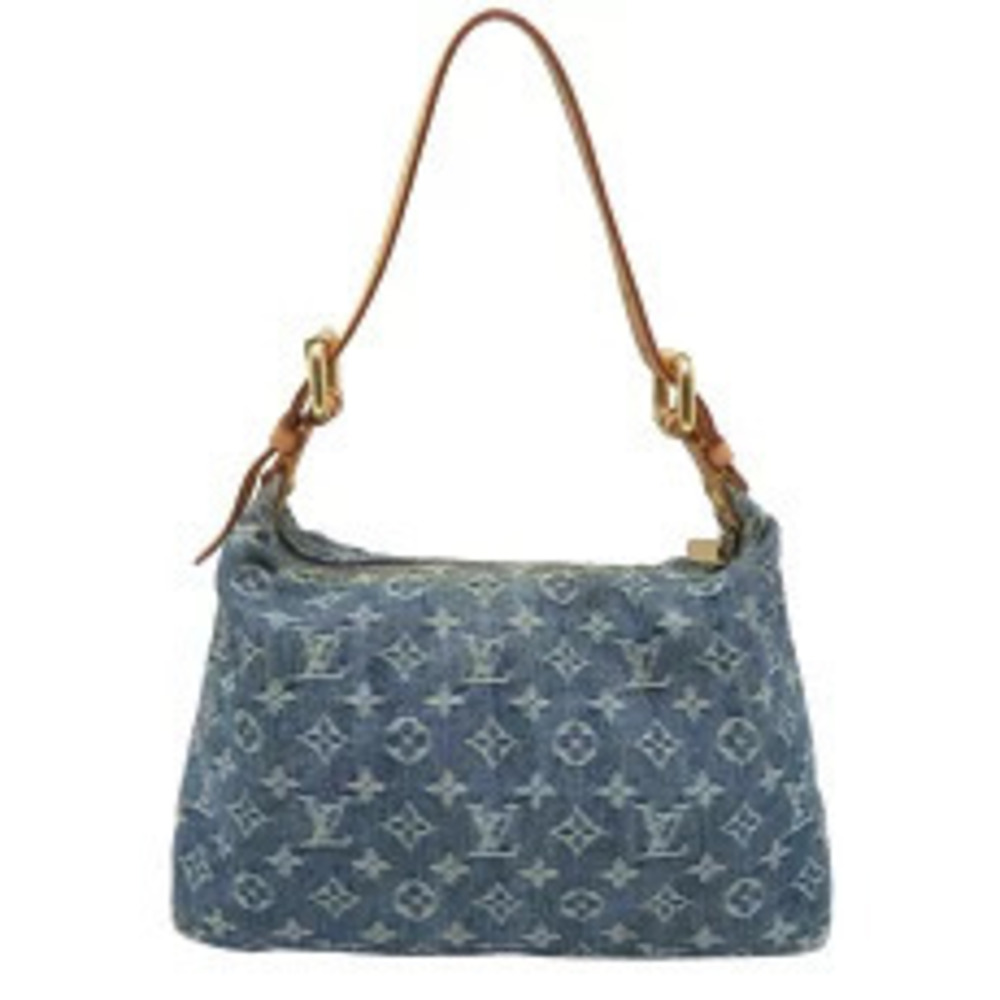 Louis Vuitton Monogram Blue Denim Bag Baggy Shoulder
